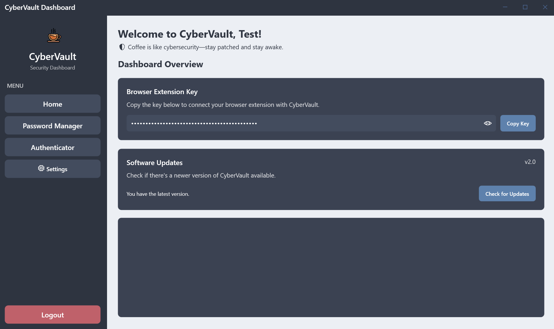 CyberVault App Screenshot